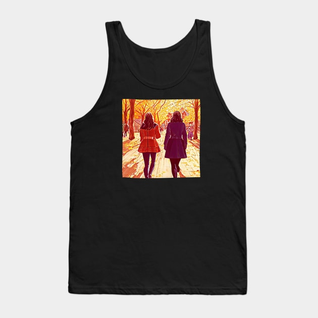 The Girls Walking in Autumn V Tank Top by Fenay-Designs